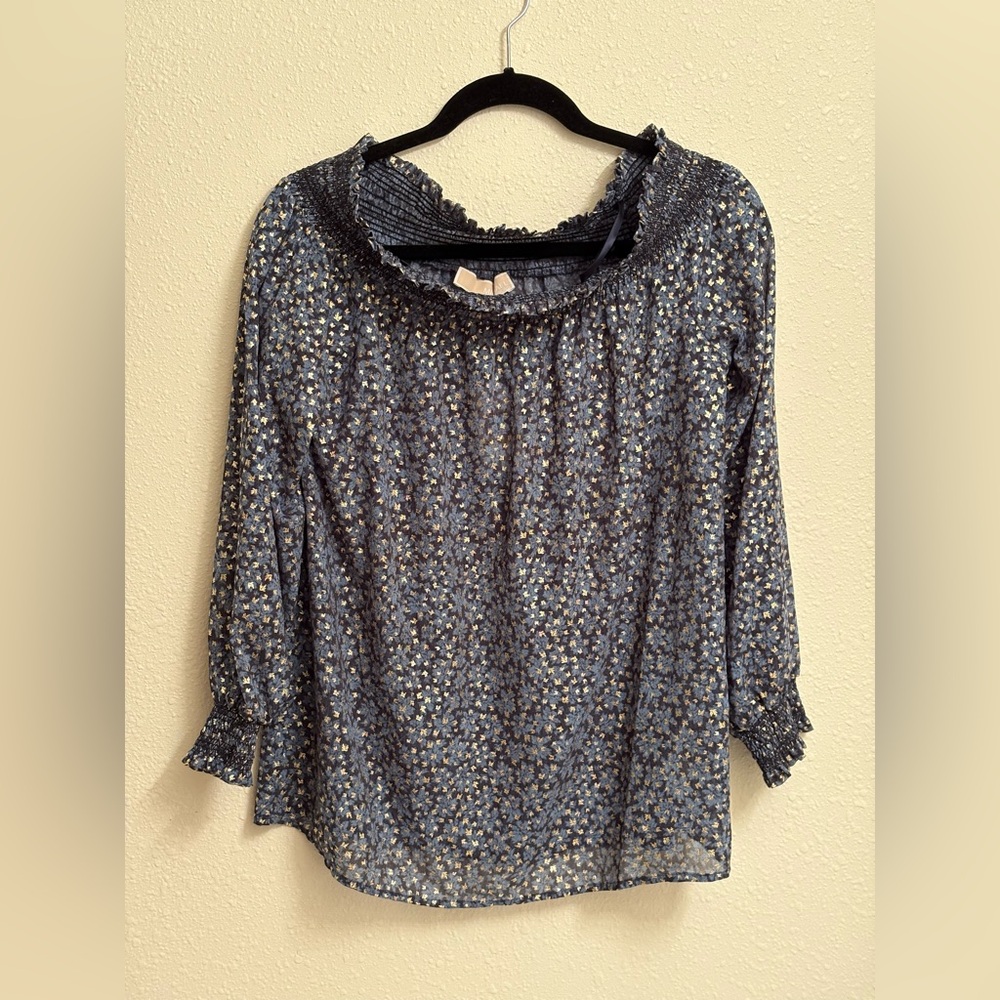 Elegant Blue and Gold Women's Top